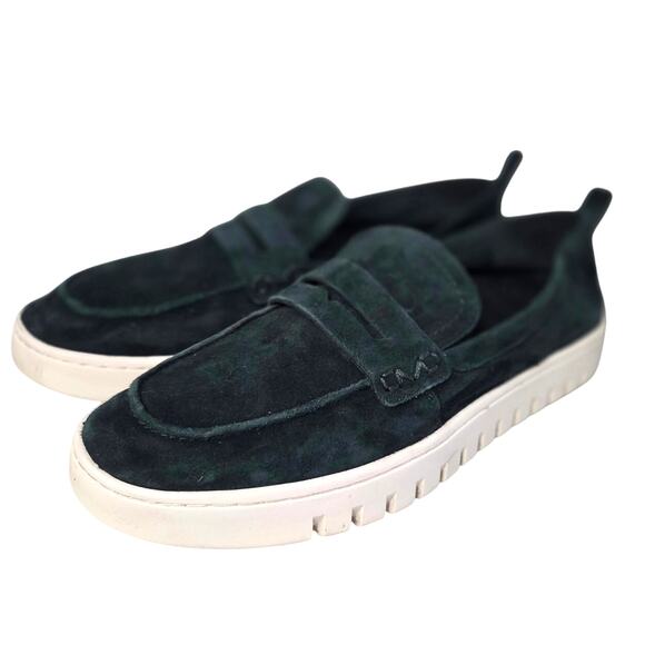 Vionic Size 10 Uptown Loafers Sacrab Dark Green Suede Driving Shoes - Picture 1 of 7